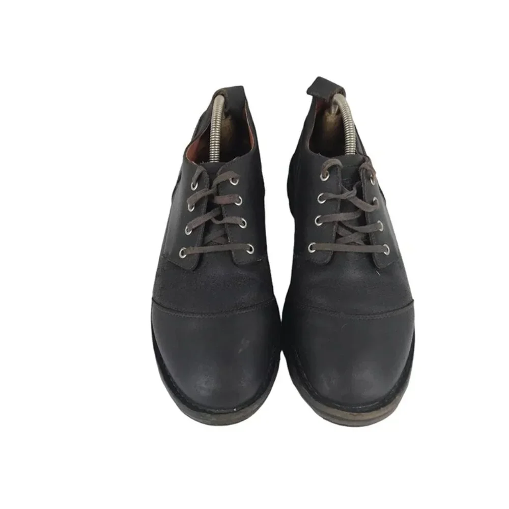Medium Mens Dark Brown Round Toe Lace‎ Up Derby Dress Shoes Size US 10.5